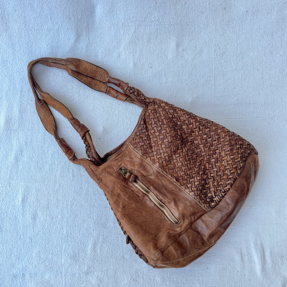Langellotti brown Leather Shoulder bag Purse